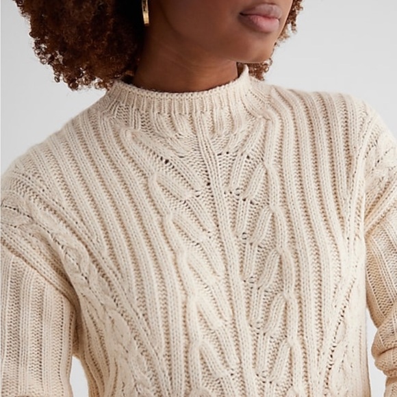 NWT Express Cable Knit Mock Neck Long Sleeve
Mini Sweater Dress, Size XL - Picture 2 of 6